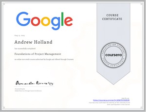 Google – Foundations of Project Management — certificate thumbnail